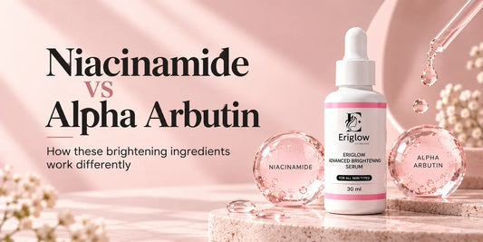 Niacinamide vs alpha arbutin: discover how they work differently to reduce the appearance of dark spots and uneven skin tone, plus usage tips and sunscreen advice.