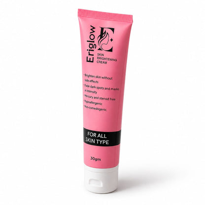 Eriglow Skin Brightening Cream 30 gm tube standing upright on a white background